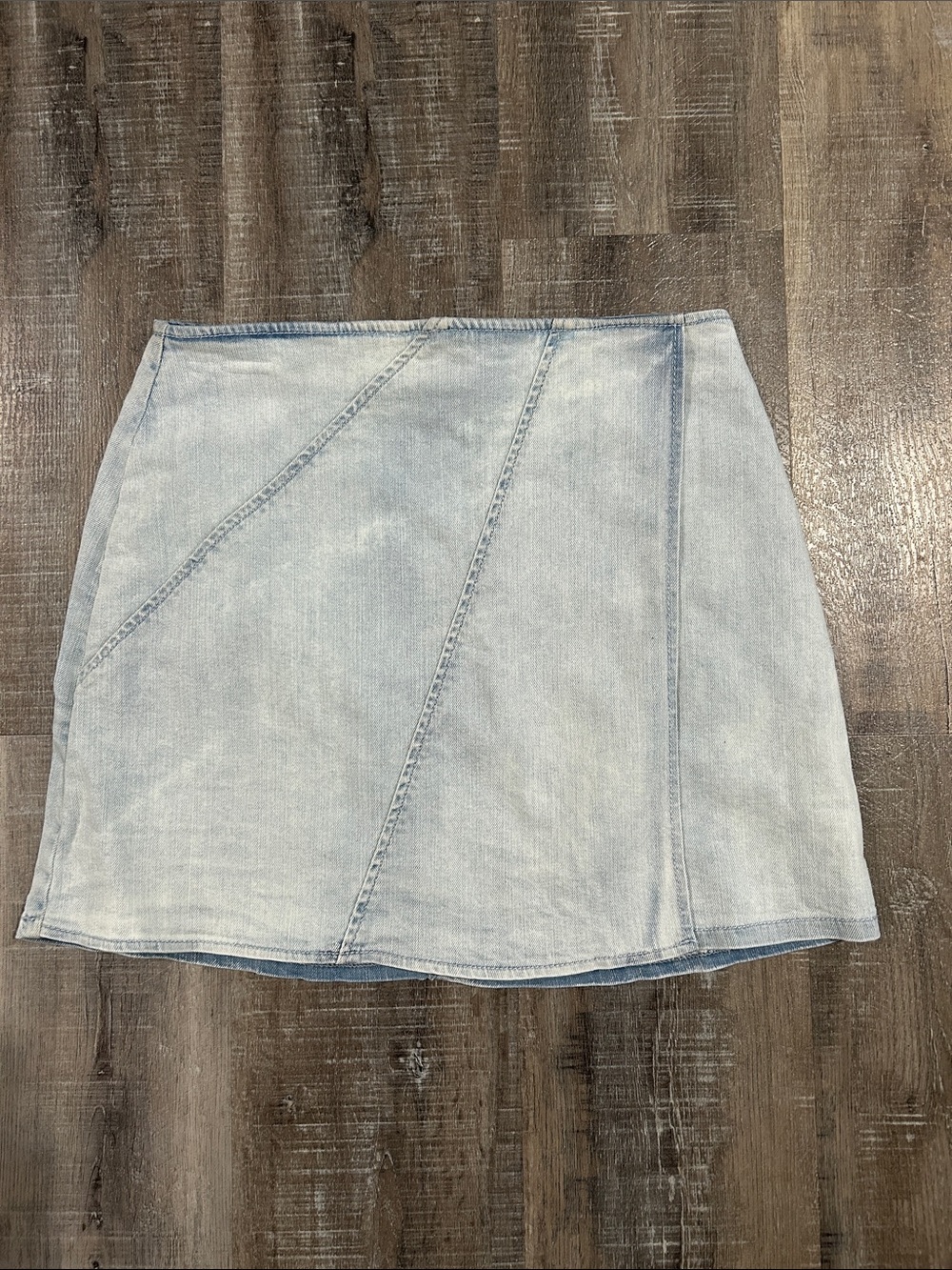 Versona Light Blue Washed Denim Mini Skirt